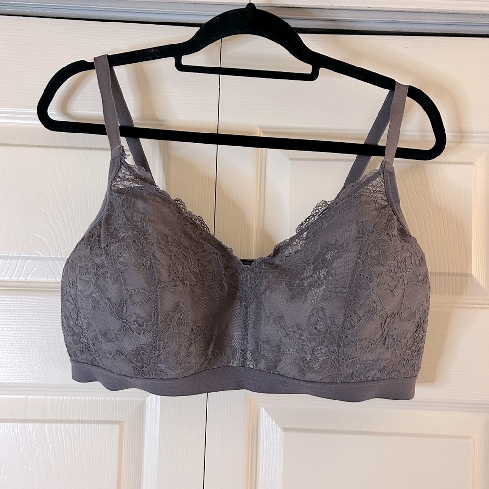 Grey lace bralette